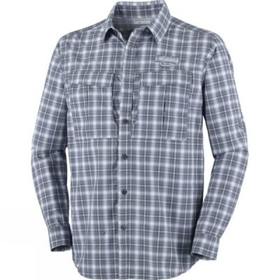 Camisa Columbia Cascades Explorer Plaid Manga Larga Hombre Azules - Chile DJG976520